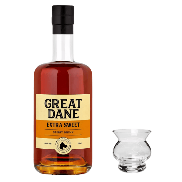 Great Dane Extra Sweet Rum &amp; Elite Neat Rum Glass