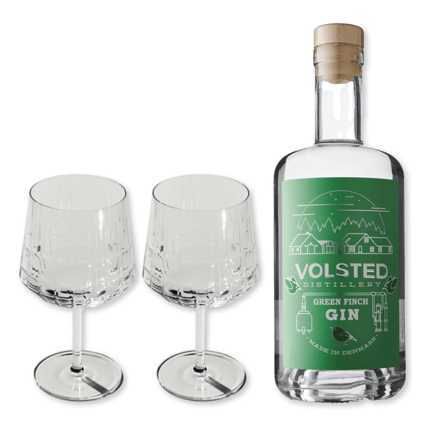 Volsted Green Finch Gin + 2 Stk The Blend Gin Glass