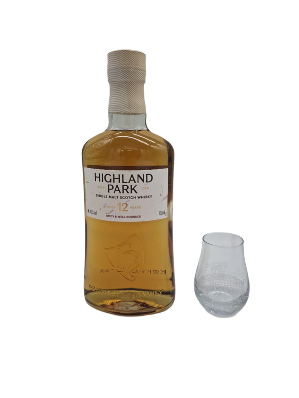 Highland Park 12 Years Old Whisky med Eksklusivt Whisky Glas