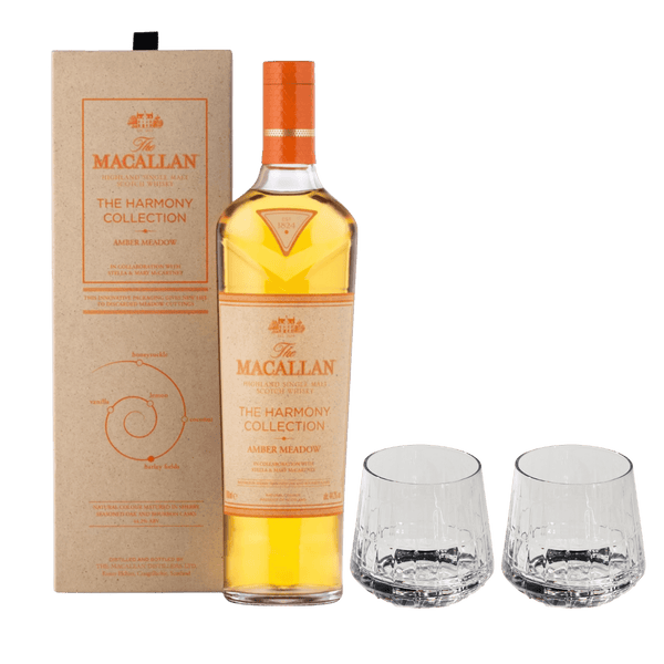 The Macallan Amber Meadow og 2 stk The Bear Whisky Glass 